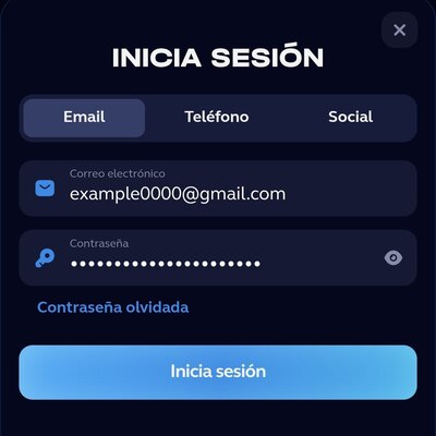 Ingresar datos de acceso en UP X